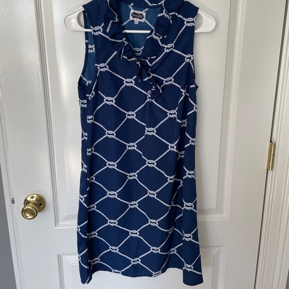 Nautical Rope Ruffle neck shift dress - Picture 4 of 5